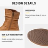 image:imageVepose Womens Slouch Ankle Boots Flat Low Heel Side Zip Booties 939ACamel Puzipper 939a