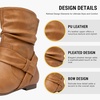 image:imageVepose Womens Slouch Ankle Boots Flat Low Heel Side Zip Booties 939ACamel Puzipper 939a