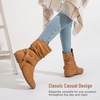 image:imageVepose Womens Slouch Ankle Boots Flat Low Heel Side Zip Booties 939ACamel Puzipper 939a