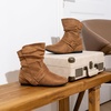 image:imageVepose Womens Slouch Ankle Boots Flat Low Heel Side Zip Booties 939ACamelzipper 939a