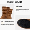 image:imageVepose Womens Slouch Ankle Boots Flat Low Heel Side Zip Booties 939ACamelzipper 939a