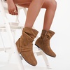 image:imageVepose Womens Slouch Ankle Boots Flat Low Heel Side Zip Booties 939ACamelzipper 939a