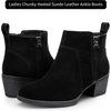 image:imageVepose Womens Suede Leather Ankle BootsCurved Black