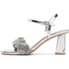 image:imageVepose Womens Rhinestone Block Heel Sandals Open Toe Ankle StrapSilver Pu