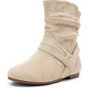 image:imageVepose Womens Slouch Ankle Boots Flat Low Heel Side Zip Booties 939ABeigezipper 939a