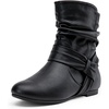 image:imageVepose Womens Slouch Ankle Boots Flat Low Heel Side Zip Booties 939ABlack Puzipper 939a