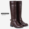 image:imageVepose Womens Knee High Riding Boots with Buckle and Inside ZipperDark Brown