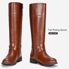 image:imageVepose Womens Knee High Riding Boots with Buckle and Inside ZipperMocha Brown