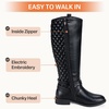 image:imageVepose Womens Knee High Riding Boots with Buckle and Inside ZipperRetro Black