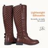 image:imageVepose Womens Knee High Riding Boots with Buckle and Inside ZipperRetro Coffee