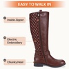 image:imageVepose Womens Knee High Riding Boots with Buckle and Inside ZipperRetro Coffee