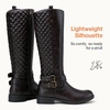 image:imageVepose Womens Knee High Riding Boots with Buckle and Inside ZipperRetro Dark Brown