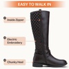 image:imageVepose Womens Knee High Riding Boots with Buckle and Inside ZipperRetro Dark Brown