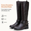 image:imageVepose Womens Knee High Riding Boots with Buckle and Inside ZipperRetro Dark Brown