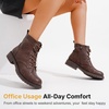 image:imageVepose Womens Lace Up Combat Ankle Boots Cap Toe Low Block HeelCoffee