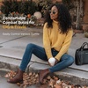 image:imageVepose Womens Lace Up Combat Ankle Boots Cap Toe Low Block HeelCognac