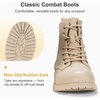 image:imageVepose Womens Lace Up Combat Ankle Boots Cap Toe Low Block HeelSand