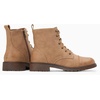 image:imageVepose Womens Lace Up Combat Ankle Boots Cap Toe Low Block HeelTan