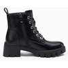 image:imageVepose Womens LaceUp Combat Ankle Boots with Chunky Platform HeelBlack