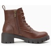 image:imageVepose Womens LaceUp Combat Ankle Boots with Chunky Platform HeelCognac