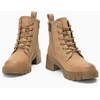 image:imageVepose Womens LaceUp Combat Ankle Boots with Chunky Platform HeelTan