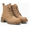 image:imageVepose Womens LaceUp Combat Ankle Boots with Chunky Platform HeelTan