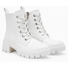 image:imageVepose Womens LaceUp Combat Ankle Boots with Chunky Platform HeelWhite