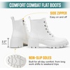 image:imageVepose Womens LaceUp Combat Ankle Boots with Chunky Platform HeelWhite