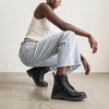 image:imageVepose Womens Moc Toe Ankle Combat Boots Lace Up Retro Low Heel BootiesBlack