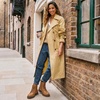 image:imageVepose Womens Moc Toe Ankle Combat Boots Lace Up Retro Low Heel BootiesCamel