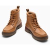 image:imageVepose Womens Moc Toe Ankle Combat Boots Lace Up Retro Low Heel BootiesCamel