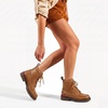 image:imageVepose Womens Moc Toe Ankle Combat Boots Lace Up Retro Low Heel BootiesCamel