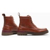 image:imageVepose Womens Moc Toe Ankle Combat Boots Lace Up Retro Low Heel BootiesCognac