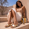 image:imageVepose Womens Square Open Toe Heeled Sandals Sculptural Low HeelsGold
