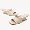 image:imageVepose Womens Square Open Toe Heeled Sandals Sculptural Low HeelsNude