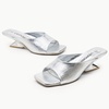 image:imageVepose Womens Square Open Toe Heeled Sandals Sculptural Low HeelsSilver