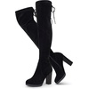 image:imageVepose Womens Suede Thigh High Tall Chunky Platform Over The Knee BootsBlack