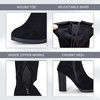 image:imageVepose Womens Suede Thigh High Tall Chunky Platform Over The Knee BootsBlack