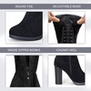 image:imageVepose Womens Suede Thigh High Tall Chunky Platform Over The Knee BootsBlack Suede