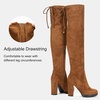 image:imageVepose Womens Suede Thigh High Tall Chunky Platform Over The Knee BootsCamel