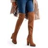 image:imageVepose Womens Suede Thigh High Tall Chunky Platform Over The Knee BootsCamel
