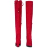 image:imageVepose Womens Suede Thigh High Tall Chunky Platform Over The Knee BootsRed