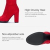 image:imageVepose Womens Suede Thigh High Tall Chunky Platform Over The Knee BootsRed