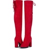 image:imageVepose Womens Suede Thigh High Tall Chunky Platform Over The Knee BootsRed