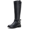 image:imageVepose Womens Knee High Riding Boots with Buckle and Inside ZipperRetro Black