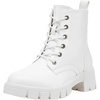 image:imageVepose Womens LaceUp Combat Ankle Boots with Chunky Platform HeelWhite