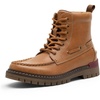 image:imageVepose Womens Moc Toe Ankle Combat Boots Lace Up Retro Low Heel BootiesCamel
