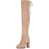 image:imageVepose Womens Suede Thigh High Tall Chunky Platform Over The Knee BootsSand