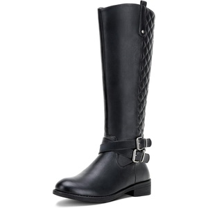 image:imageVepose Womens Knee High Riding Boots with Buckle and Inside ZipperRetro Black