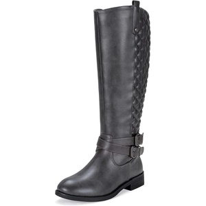 image:imageVepose Womens Knee High Riding Boots with Buckle and Inside ZipperRetro Grey